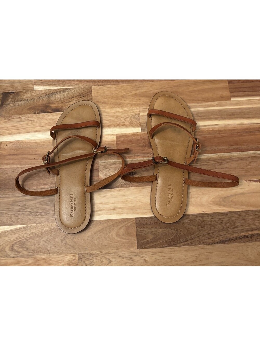 Garnet Hill Brown Leather Strappy Sandals Size 7